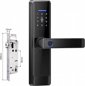 [Hot Item] Cerradura de puerta inteligente con teclado de entrada sin llave, electrónica, auto Ttlock, aplicación, huella digital