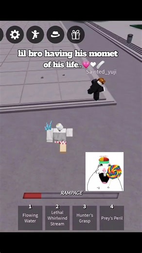 lil bro having his momet of his life..💗❤️‍🩹#thestrongestbattlegrounds #roblox #tsb #tsbg #shorts