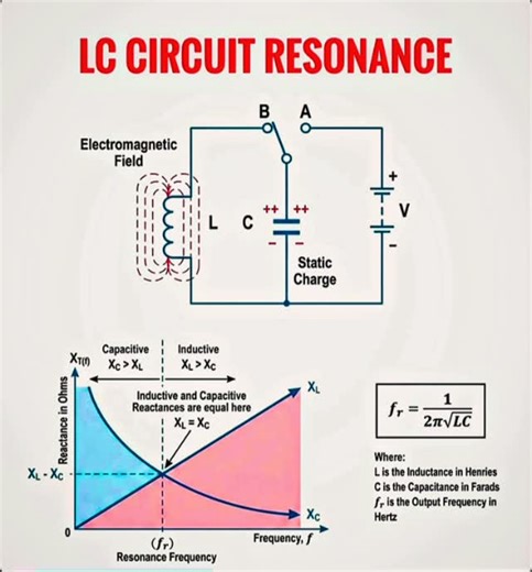 PY6CJ - João Grisi on-line on Instagram: "LC Circuit Resonance — the Heartbeat of RF and Ham Radio If you work with radios long enough, sooner or later you’ll meet one of the most important ideas in electronics: LC resonance. It may look theoretical at first, but in ham radio it’s very real — you hear it, tune it, and depend on it every time you spin the VFO. An LC circuit is simply an inductor (L) and a capacitor (C) connected together. The magic happens because these two components store energ