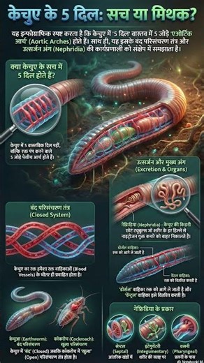 How many heart in earthworm #viral #biology #cbsebiology #motivation