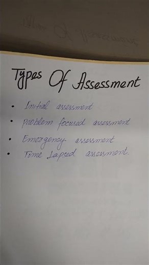 types of Assessment...easy notes for nursing student