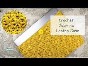 【VVStudio】Crochet Jasmine Laptop Case / Laptop Cover / Laptop Bag / 钩编茉莉花笔记本袋
