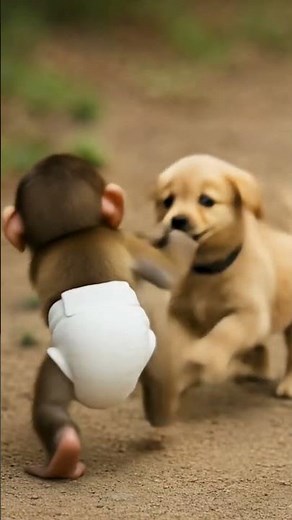 Baby Monkey Walks a Puppy 🐒🐶 | Cutest Duo Ever!
