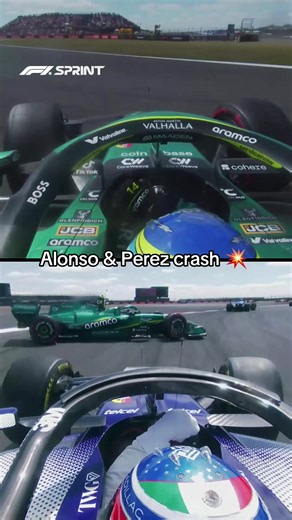 Checo Pérez Sends Fernando Alonso Spinning at Silverstone