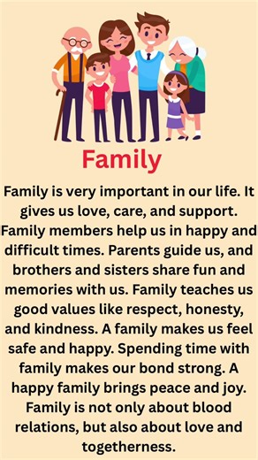 Easy English Paragraph on Family for Beginners | Learn Simple English