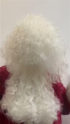 Santa Claus Set Wig and Beard and Eyebrows in Natural White Matte Color