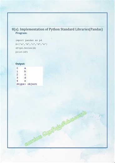 Implementation of Python Standard Library Pandas || GE3171 Python Programming Lab #shorts #python