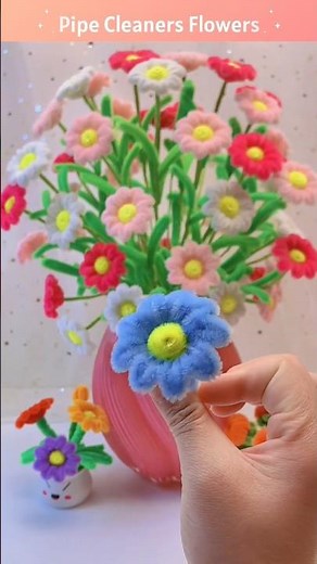 how to make pipe cleaner daisy | pipe cleaner flowers easy tutorial #flowerdiy