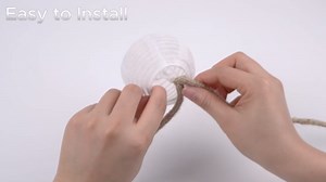 Solar Lantern String Lights Waterproof Outdoor, 40ft 40Led Warm White & Multi-Color Garden Lights Hanging Hemp Rope Nylon Lanterns with Remote, Timer for Yard, Balcony, Fences, Porch