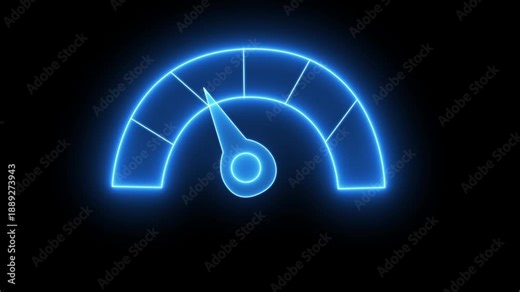 Digital symbols at the blue speedometer. Car mileage, measuring kilometers..Energy meter icon