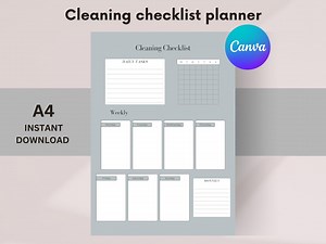 PRINTABLE EDITABLE Cleaning Checklist Template, Weekly Chore Checklist, A4 PDF Cleaning Schedule, Instant Download, Cleaning to Do List - Etsy Australia
