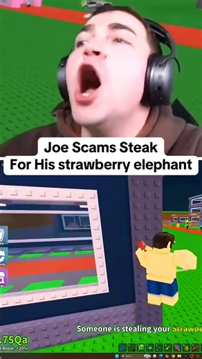 Joe Scams Steak For His strawberry elephant