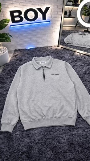 Hooligans Sweater Crewneck Bold Nakata Misty Abu Fit Fleece Zipper Casual Nyaman Pria Basic Tebal Distro #sweater#crewneck #hooligans #zipper #CapCut