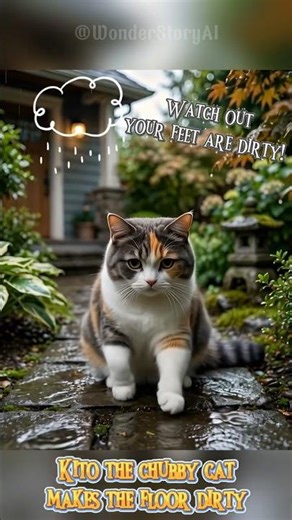 Kito the chubby cat makes the floor dirty. #catshorts #catvideos #catlife #catstory #cats #cat