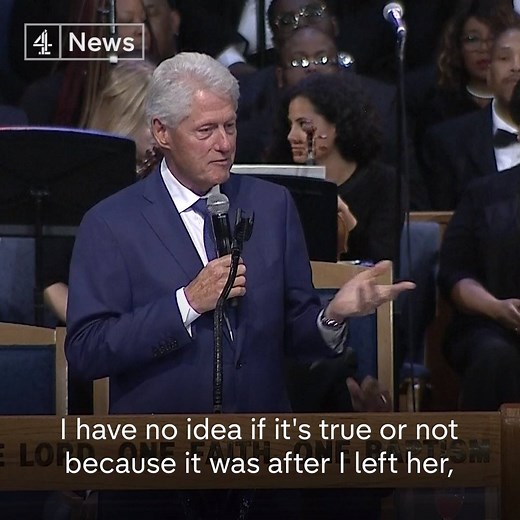 “She did this great thing, knowing she could not live long.” Former President Bill Clinton recalls the last time Aretha Franklin sang in public at a charity event last November. | Channel 4 News