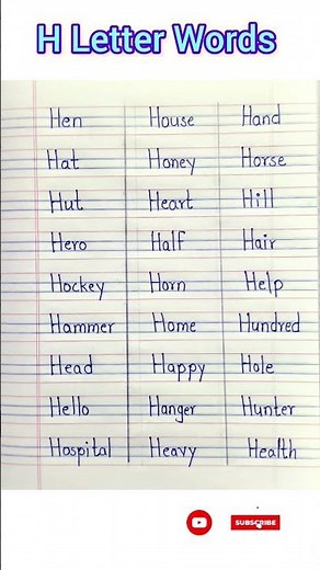 Words Starting With Letter H | English Vocabulary | #LearnEnglish