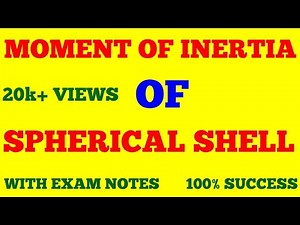 MOMENT OF INERTIA OF A THIN SPHERICAL SHELL | SPHERICAL SHELL MOMENT OF INERTIA | WITH EXAM NOTES ||