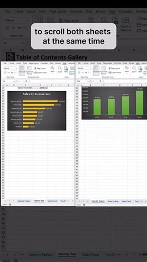 View SideBySide #excel #exceltips