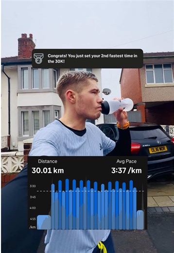 My hardest marathon session of the London build so far 🇬🇧🏦🚀🤝 An Alex Yee & Phil Sesseman inspired marathon pace workout. No wonder they ran 2:06 & 2:07 From the York Selby cycle path to Blackpool promenade, the Yorkshire dales to the Lancashire hotpot! Left me pins on South pier this morning. Session details: • 4km warm up - 16:39 (4:10/km) • 24k of 1k under / over marathon pace (12x rounds) - 1:23:48 (3:30/km) • 2km cool down - 8:06 - (4:03/km) Unders - (3:27, 3:22, 3:20, 3:21, 3:22, 3:22,