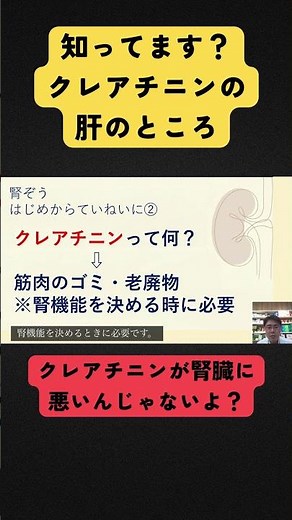 ▶️【医師の説明が分かる！】腎臓病 クレアチニンの肝の知識