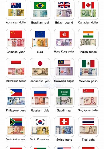 Common Currencies: English Currency Names with Pictures