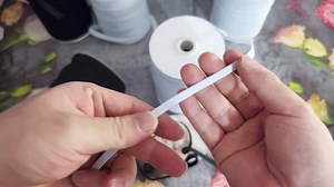 Elastic Ribbed Fabric Spool Elastic Bands Elastic Rope Elastic Cord Heavy Stretch Elastic Spool Knit for Sewing SJDX (Black-B, 100 yds 8mm(1/3''))