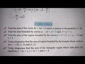 EX 8.2 Q1 TO Q7 SOLUTIONS OF APPLICATION OF INTEGRALS NCERT CHAPTER 8 CLASS 12th