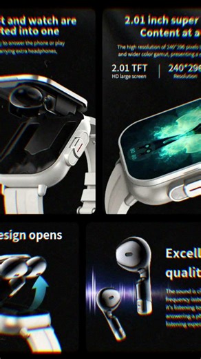 Smartwatch with Earbuds #smartwatch #earbuds #android #Apple #technology