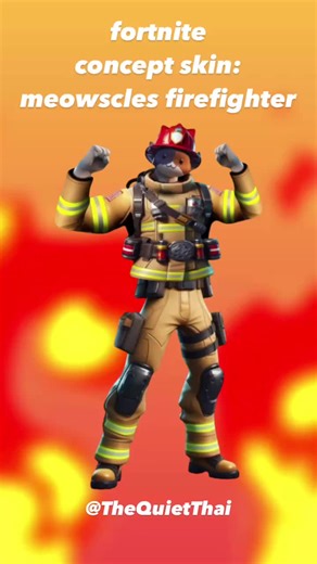 Meowscles Firefighter Concept Skin in Fortnite