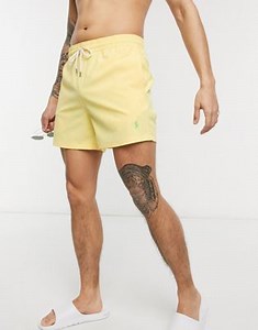Polo Ralph Lauren player logo slim fit swim shorts in yellow | ASOS