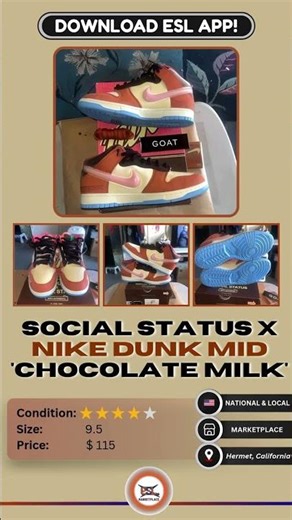 Buy & Sell Sneakers Nationally and Locally on ESL app!