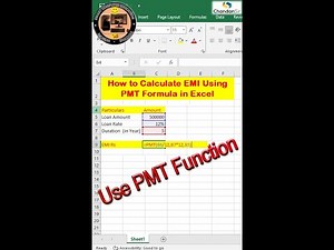 How to Calculate EMI Using PMT Formula in Excel Easy Loan EMI Calculation ||