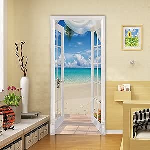 3D Door Decal Stickers Decor Mural Removable Vinyl Wall Art for Home Decor