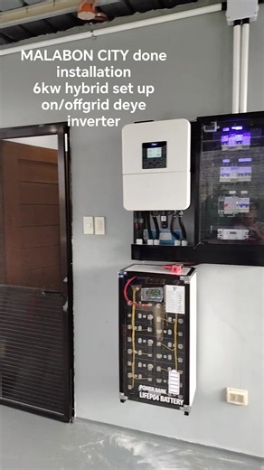 Residential Set Up 6kW Deye Hybrid Inverter 10pcs 620W Canadian Bifacial Solar Panel 51.2V 314ah Lifep04 Battery Installation done Malabon City 265K PROMO PACKAGE 09353658092 09654474377 | Fairview Solarista