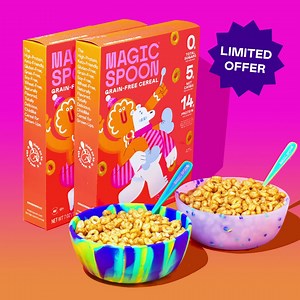 75K views · 24 reactions | LIMITED: Get our most festive flavor yet - available in a four-pack, with our holiday bowl & spoon, and in Build Your Own Box!  | Magic Spoon Cereal | Facebook