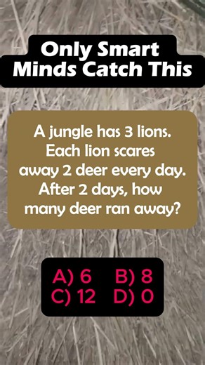 🦁 3 Lions vs Deer! How Many Ran Away in 2 Days? #shorts #brainteaser #iqvistax #puzzle #viralriddle