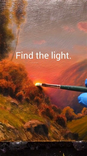 I made a mistake. Is it too late? Find the light. Now it's bright again. art oil painting