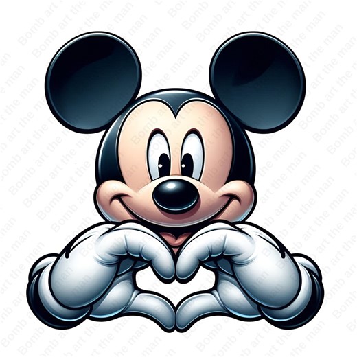 Mickey Mouse Heart Hands Love Png, Heart Png Clipart, Lover Png, Instant Download - Etsy