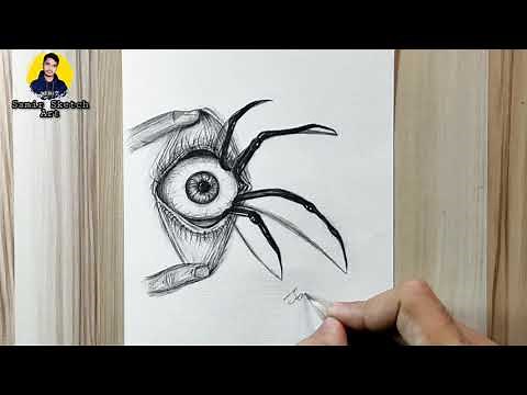 Horror artist Draw - scary eye Drawing // how to draw scary eyeball 👁