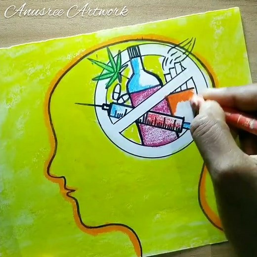 EASY Poster Making On Drug Abuse|Anti Drug Poster|Short Video #shorts