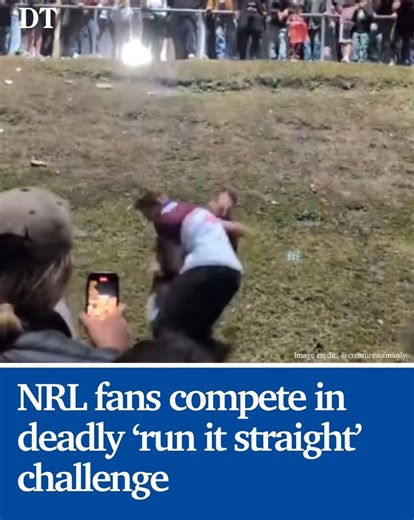 46K views · 184 reactions | NRL fans have taken part in an impromptu 'run it straight' challenge at Brookvale Oval, just days after a New Zealand teenager died from head injuries suffered in the one-on-one tackling game. MORE ➡️ https://bit.ly/3HfPovp Get the biggest stories first with The Daily Telegraph app: https://onelink.to/kysqh4 | Daily Telegraph | Facebook