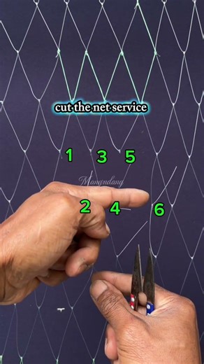 Cut the torn net for service #net #knot #netservice