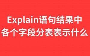 Explain语句结果中各个字段分表表示什么？