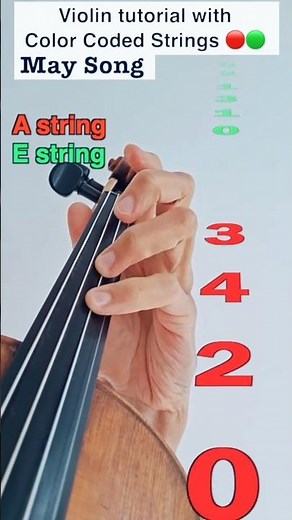 May Song 🎻 Violin Tutorial With Color Coded Strings 🔴🟢