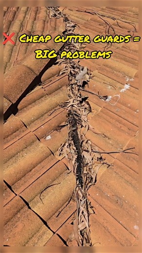 ❌ Cheap gutter guards = BIG problems #satisfying #gutterclean #gutterguards #diy #shorts