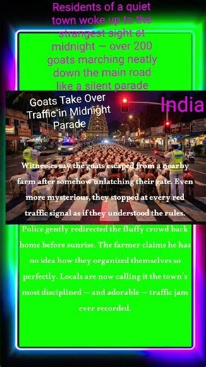 Goats Take Over Traffic in Midnight Parade #news #shortsfeed