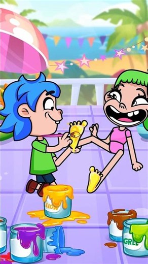 Coloring my feet at the pool? 👣😲 Safety tips and good habits at the pool #forkids