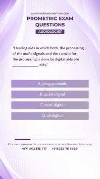 Audiology Exam Questions 2026 | Prometric Practice for Audiologists
