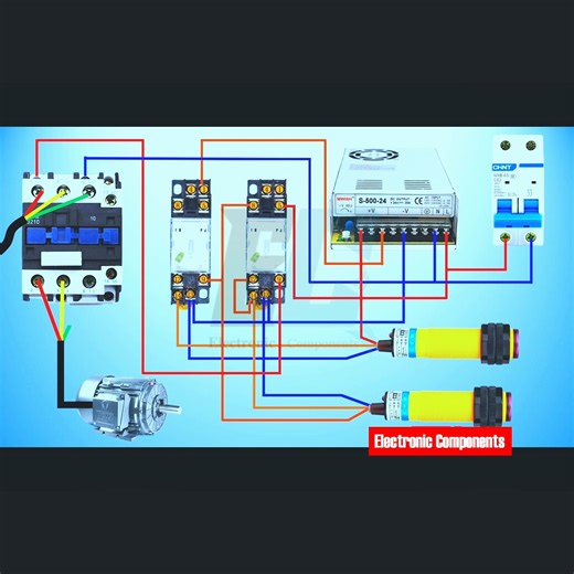 Photoelectric sensor control by contactor wiring diagram #fblifestyle | 𝐄𝐥𝐞𝐜𝐭𝐫𝐨𝐧𝐢𝐜 𝐂𝐨𝐦𝐩𝐨𝐧𝐞𝐧𝐭𝐬