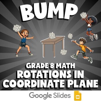 Rotations in Coordinate Plane BUMP Math Game | No Prep Grade 8 Review